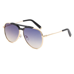 Gafas de sol de aviador para hombre, montura negra, lentes de PC, protección UV400 para conducir, ciclismo, excursiones, C2, doble gris - Product Image 2