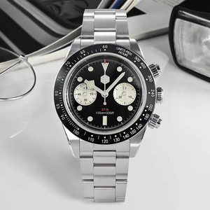 Wholesale Custom logo Vintage 10ATM Sapphire ST1901 <strong>Chronograph</strong> 316L Stainless Steel Mechanical <strong>Automatic</strong> Watch Men for Sale - Product Image 1