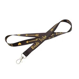 Personalisasi Lanyard layar cetak Id lencana pemegang disesuaikan tali poliester untuk gantungan kunci Lanyard