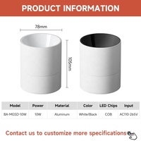Nouveau design d'éclairage commercial pour bureau, hôtel, maison, en aluminium, projecteur LED pliable à montage en surface au plafond, 10W