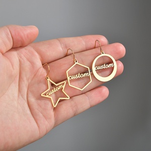 Pendientes Grandes para Mujer, Chapados en Oro de 18k, Pendientes Colgantes Personalizados con Forma de Estrella, Hexágono y Círculo, Joyería Moderna para Mujer - Product Image 3
