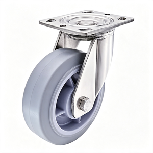Stainless Steel Iron Nylon Rubber Polypropylene 125mm Polyurethane Swivel Caster Wheel Top Lock Brake 250kg Capacity Commercial - Product Image 1