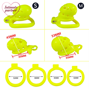 Jaula de Castidad de Plástico Rosa con Anillos para Pene de 4 Tamaños, Productos Sexuales para Adultos, Juguetes BDSM, Tienda Sexual, Tamaño Pequeño Estándar - Product Image 6