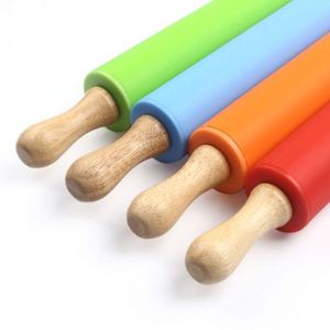 Rodillo de Masa Ecológico con Mango de Madera para Cocina, Rodillo de Silicona de 12 Pulgadas para Hornear - Product Image 4