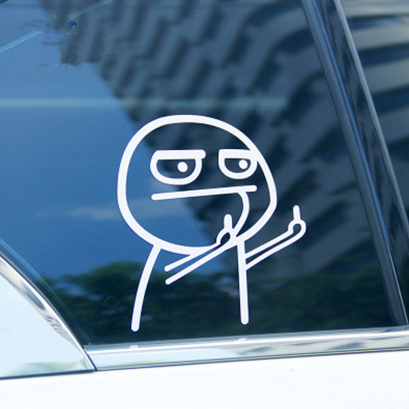 Funny Middle Finger Car Decal Sticker - Waterproof Vinyl, 4.5x4.2 Inch, For Windows, Bumpers, Laptop