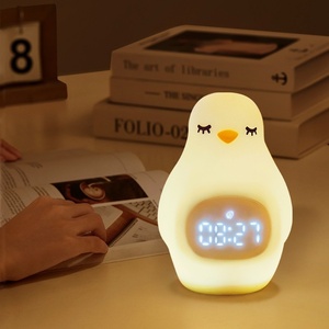 Cartoon Bird Night <b>Light</b> Alarm Clock Warm White <b>LED</b> USB Touch Control Silicone Bedside Lamp <b>for</b> Kids <b>Room</b> - Product Image 5