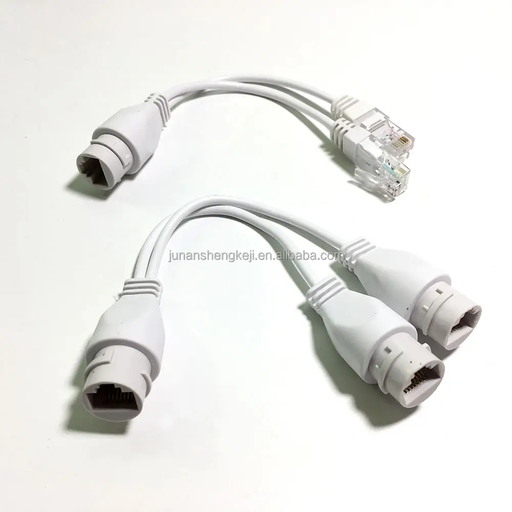 POE Splitter 2-in-1 konektor kabel jaringan RJ45 tiga arah tahan air luar ruangan satu kawat tujuan ganda Poe