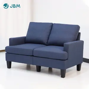 Divano a 2 posti JBMEON Memory Foam imbottito divano a due posti in tessuto blu Navy