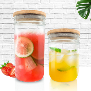 Popular 100mL 200ml 250ml 300ml 330ml 400ml 730ml Cilindro transparente beveage Frascos <span class=keywords><strong>de</strong></span> vidrio con tapa y pajita - Product Image 5