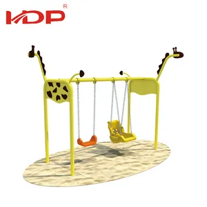 Columpio al aire libre para niños, asiento de columpio doble con diseño creativo de jirafa