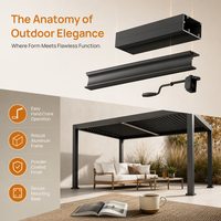 Pergola bioclimatique en aluminium pour extérieur, structure en aluminium, bricolage, imperméable, motorisée, pour jardin
