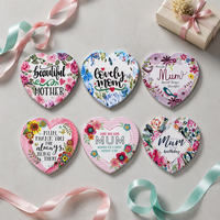 Sous-verres en céramique vierges en forme de cœur de fruit, personnalisables par sublimation, avec base en liège absorbante, pour bars, vente en gros