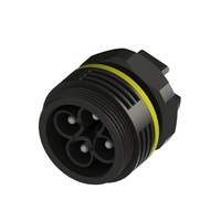 Conectores Eléctricos IP68 de 4 Pines y 450V CA, Conector Macho Redondo con Abrazadera de Tornillo para Iluminación Arquitectónica