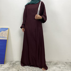 6822b# Robe Abaya Premium Nida pour Femmes Enceintes Allaitantes avec Fermeture Éclair Latérale <span class=keywords><strong>Vêtement</strong></span> Islamique Manches Bouffantes Abaya d'<span class=keywords><strong>Allaitement</strong></span> - Product Image 2