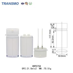 ขวดอะคริลิคทรงรีแบบสองช่องพร้อมหลอดสองอันสำหรับบรรจุภัณฑ์เครื่องสำอางบำรุงผิวและแชมพูขายส่ง - Product Image 2