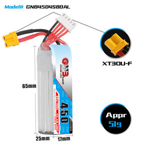 GNB 1S 2S 3S <span class=keywords><strong>4S</strong></span> 5S 6S <span class=keywords><strong>450mAh</strong></span> 80C Liop Batterie pour Machine de Voyage Temporalisée FPV Modèle Jouet LithiumBattery Accessoires - Product Image 5