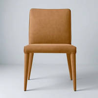 Chaise de salle à manger en cuir Track, dossier haut, design classique, confort multifonctionnel, mobilier de salle à manger