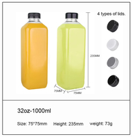 Bouteilles de boisson en plastique PET de 250ml 350ml 500ml 1000ml du fabricant plusieurs tailles pour boissons