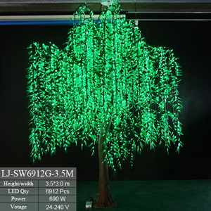 Árbol <span class=keywords><strong>de</strong></span> Navidad Decorativo para Exteriores, Árbol <span class=keywords><strong>de</strong></span> <span class=keywords><strong>Sauce</strong></span> Llorón Artificial Iluminado con Luces LED Blancas/Verdes - Product Image 1