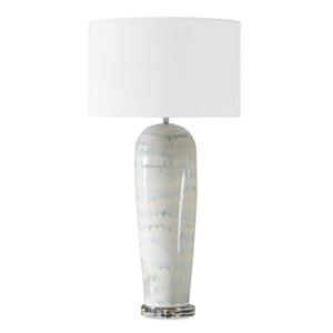 Lampe de table artisanale moderne en céramique émaillée marbrée vert émeraude |   Éclairage côtier audacieux pour les espaces d'hôtel et les salons - Product Image 6