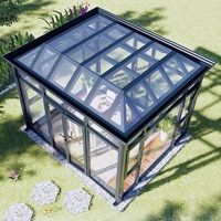 Véranda moderne à toit en pente en aluminium pour extérieur, double vitrage trempé, couleur personnalisée, jardin d'hiver pour villa, jardin, patio
