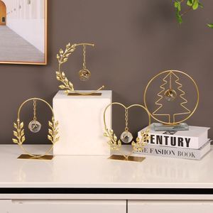 Modern Wheat Crystal Ball Ornament - Metal Desk Decor for Office Anniversary Gift Corporate Award Appreciation Present - Product Image 3