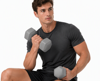 Haltères en néoprène antidérapants Athlyt - 2 x 7 kg, barre d'haltères pour la remise en forme à domicile, pour un entraînement complet