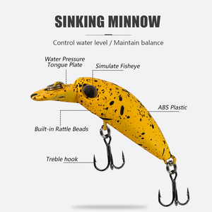 LUSHAZER Minnow Crankbait Affondante 2.6g 45mm Esca da Pesca per Spigola Trota <span class=keywords><strong>Luccio</strong></span> Esca Artificiale in Plastica Wobbler Lure - Product Image 4