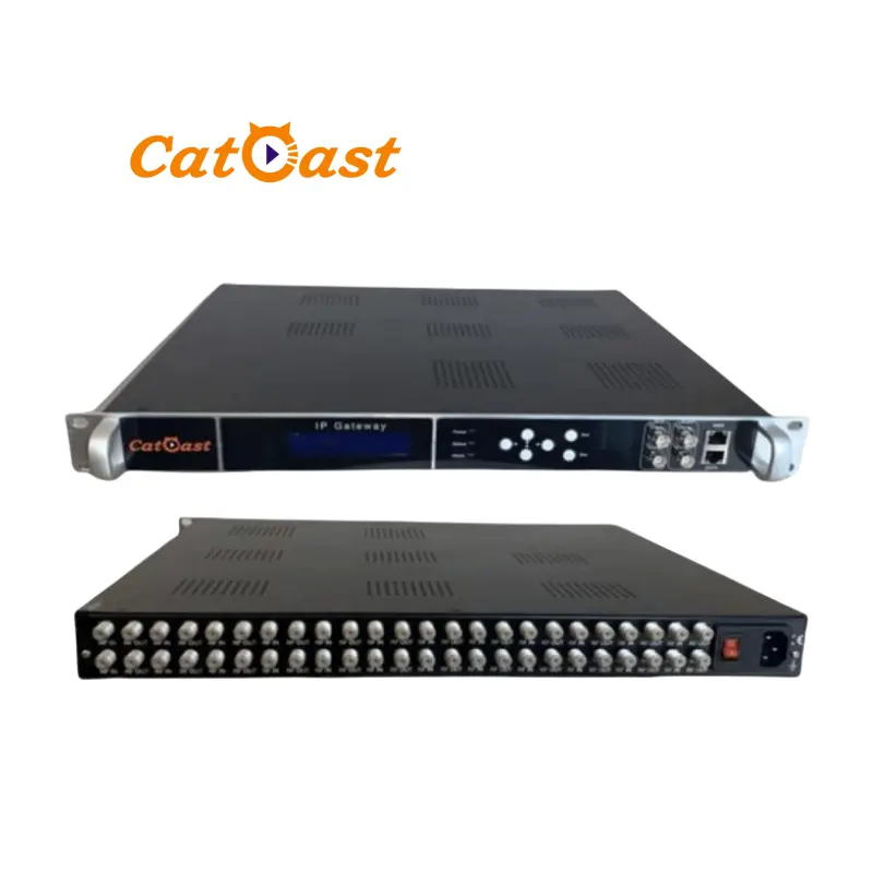 Catcast לווין כדי IPTV Gateway 4 8 12 16 20 24 FTA מקלט DVB-S2 DVB-C DVB-T ATSC ISDBT IRD כדי IP Gateway