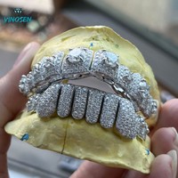 Grillz dentaire en argent pour homme, ajustement personnalisé, style Hip Hop, Moissanite Iced Out, pour artistes et rappeurs, streetwear classique