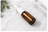 Bouteilles en PET ambrées cylindriques de 10 ml, 15 ml, 30 ml, pompe nasale, vaporisateur à fine brume pour cosmétiques, parfums, usage pharmaceutique, couleurs personnalisées