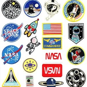 <strong>NASA</strong>-Inspired Cool Planet Rocket Heart-Shaped Eco-Friendly Iron-On Embroidered Patches DIY Garment Accessories for Clothing Bags - Product Image 6