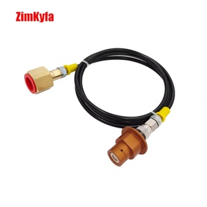 Kit de Manguera Adaptadora para Llenado de Tanque de CO2 Externo SODA Terra DUO Art para Sodastream W21.8-14, Conector CGA320, Herramientas de Aire, Morado/Dorado, 150CM - Product Image 2