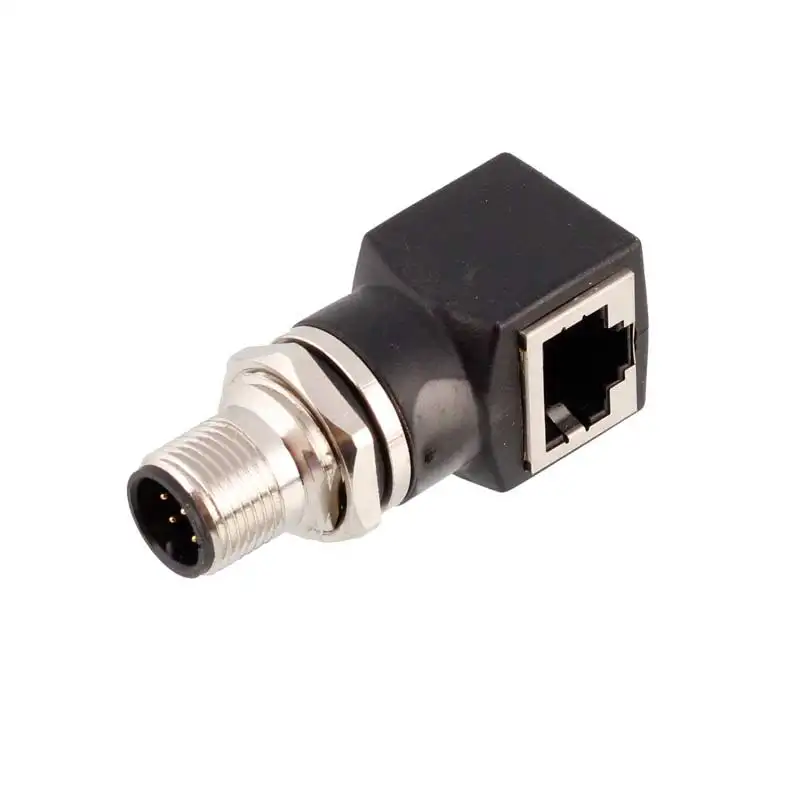 Gigabit adapter A-coding to RJ45 male&female 4/8pin m12 connector for ethernet