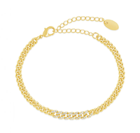 Abordable Bracelet chaîne gourmette plaqué or 18 carats fait à la main Bijoux de mode empilables pour les femmes