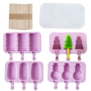 Moule à glace en silicone personnalisé en gros, formes animales, fruits, dessins animés, 3 ou 2 cavités, avec bâtonnets - Product Image 1