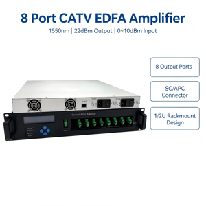 Amplificateur EDFA CATV 8 ports 1550nm 22dB <span class=keywords><strong>Optique</strong></span> Entrée 0~10dBm SC/APC 1/2U Équipement <span class=keywords><strong>Fibre</strong></span> <span class=keywords><strong>Optique</strong></span> Promotion - Product Image 1