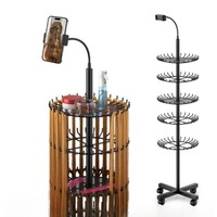 Nouveau support de rangement pour tresses et extensions capillaires, sur pied, avec support pour téléphone portable, pour l'affichage et le rangement des cheveux