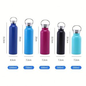 ขวดน้ำเก็บอุณหภูมิแบบพกพา ขนาด 1 ลิตร ปราศจากสาร BPA ป้องกันการรั่วซึม สำหรับน้ำร้อนและน้ำเย็น พร้อมฝาปิด ผนังสองชั้น สแตนเลสสตีล เก็บความร้อนและความเย็น - Product Image 2