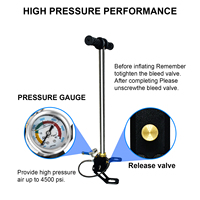 Pompe à main PCP TUXING pratique, grande jauge CE, 300 bar, 4500 psi, 30 MPa, trois étages, haute pression, blanche, pour la chasse et la plongée sous-marine