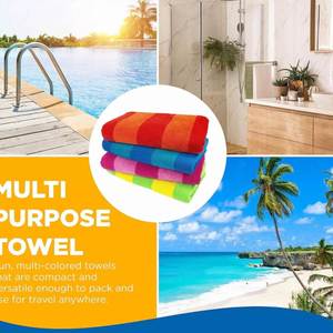 Custom 100% Cotton Velour Print <b>Large</b> Oversized Beach <b>Towel</b> High Quality Customized Stripe Luxury Summer Beach <b>Towel</b> With Logo - Product Image 6