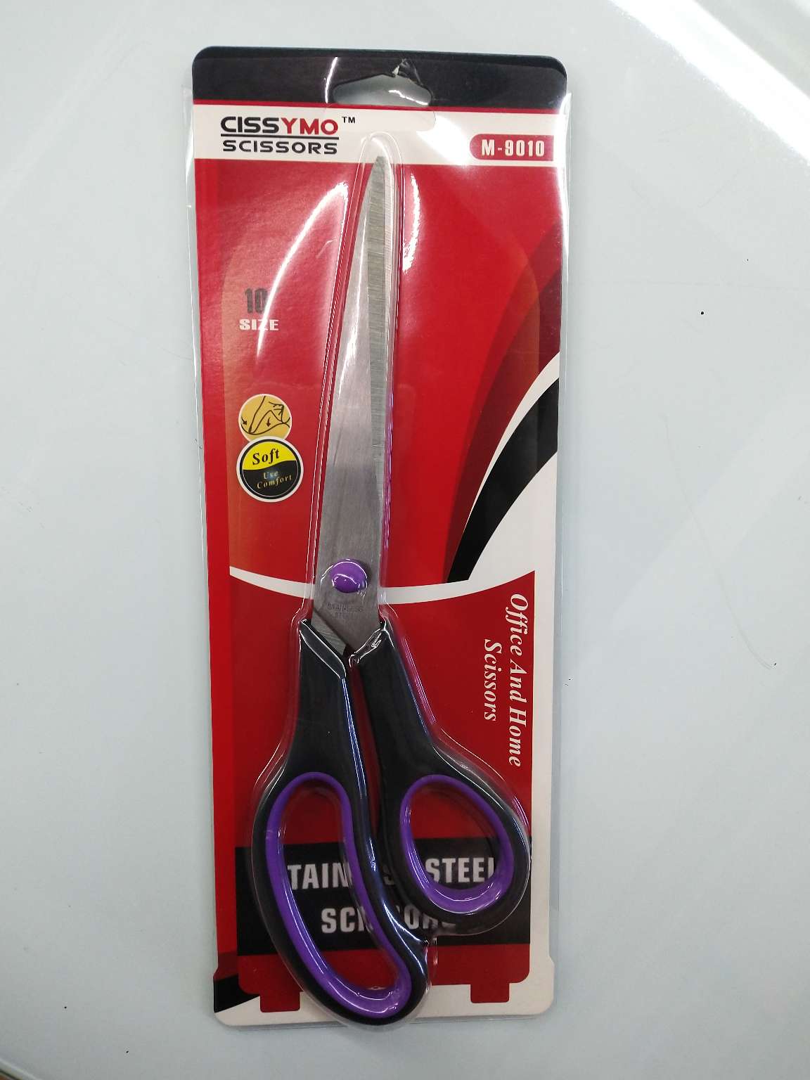 STOCK househould 10 INCH office scissors  stainless steel student scissors paper cutting  plastic handle light and safe