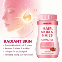 Suplemen Kecantikan Vitamin C & E Kompleks Rasa Stroberi untuk Rambut, Kulit, dan Kuku OEM/ODM