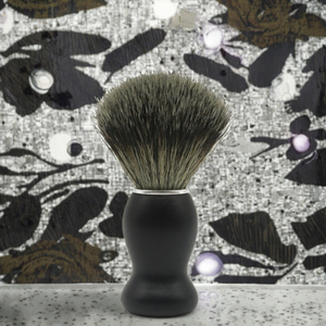 Brocha de Afeitar de Pelo Sintético con Logotipo Personalizado Negro, Brocha de Cuello para Barbería, Brocha de Afeitar Tradicional para Hombre, Mango de Madera, Soporte para Maquinilla de Afeitar - Product Image 3