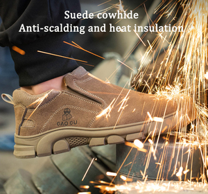 JIANKUN, soldador antipinchazos con punta de hierro antigolpes para hombres, zapatos de <span class=keywords><strong>seguridad</strong></span> para el trabajo, cordones antideslizantes, aislamiento térmico antiescaldado - Product Image 4