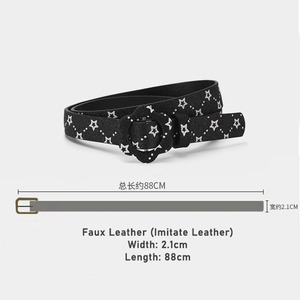 Cinturón Infantil Moderno con Diseño de Estrellas para Niñas, Brillante, de Cuero PU, Estilo Coreano, Combinable con Todo, Accesorio de Moda - Product Image 3