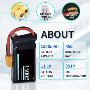 Аккумулятор LiPo 3S 11.1В 1500мАч 45C с разъемами T, XT30, XT60 для радиоуправляемых моделей автомобилей, лодок, квадрокоптеров, вертолетов, дронов, грузовиков, самолетов 602535 606090 - Product Image 2