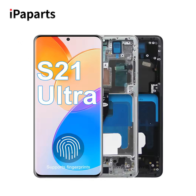 Factory OLED S21 Ultra Screen Assembly for for S21 Ultra 5G G998B with 1 Year Warranty and 400cd+ Luminance
