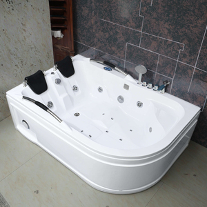 Mandrex Vasca Idromassaggio di Lusso per 2 Persone, Bianca, in Acrilico, Rettangolare, Trasparente, da Interno, Portatile, 1,8m, con Sistema di Drenaggio - Product Image 1