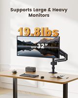 Support de moniteur à gaz unique, bras de montage sur bureau, support pour moniteur d'ordinateur de 13 à 32 pouces, prend en charge le support Vesa